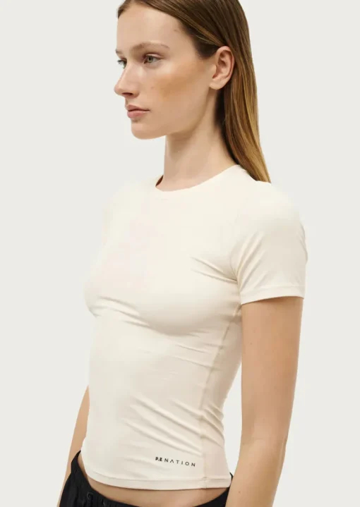 Women PE Nation - FOUNDATION SHORT SLEEVE TEE (WHISPER WHITE)