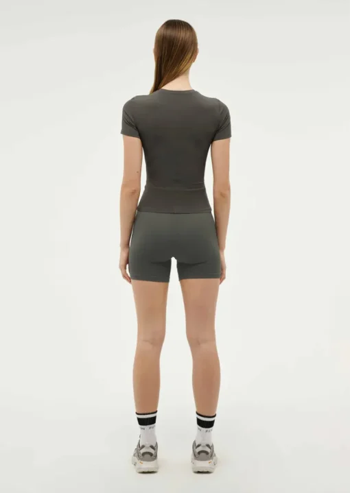Women PE Nation P.E NATION - FOUNDATION SHORT SLEEVE TEE (GUNMETAL)