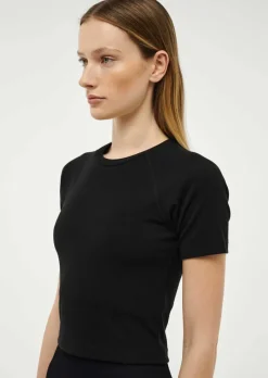 Women PE Nation - FREEPLAY SHORT SLEEVE RIB TEE (BLACK)