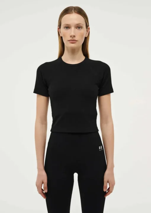 Women PE Nation - FREEPLAY SHORT SLEEVE RIB TEE (BLACK)