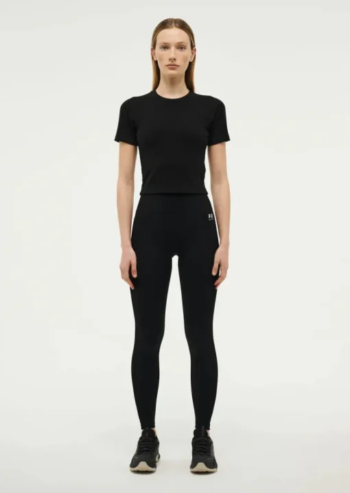 Women PE Nation - FREEPLAY SHORT SLEEVE RIB TEE (BLACK)