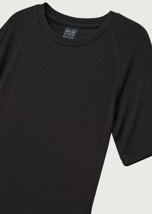 Women PE Nation - FREEPLAY SHORT SLEEVE RIB TEE (BLACK)