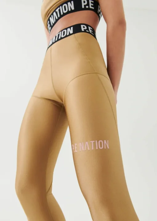 Women PE Nation - Goal Side Legging (Tannin/Brown Mid)