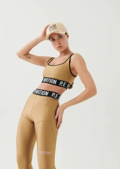 Women PE Nation - Goal Side Sports Bra (Tannin/Brown Mid)