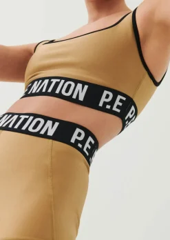 Women PE Nation - Goal Side Sports Bra (Tannin/Brown Mid)