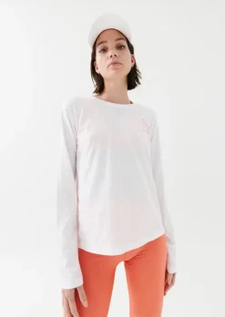 Women PE Nation - Heads Up Ls Top (White)