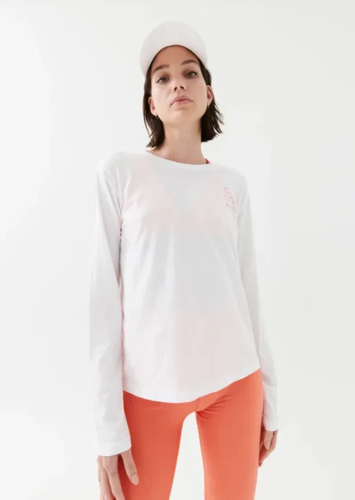 Women PE Nation - Heads Up Ls Top (White)
