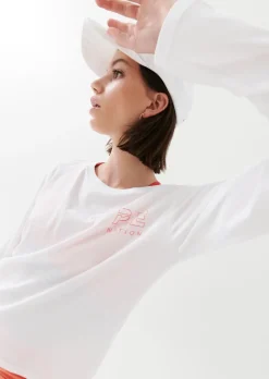 Women PE Nation - Heads Up Ls Top (White)