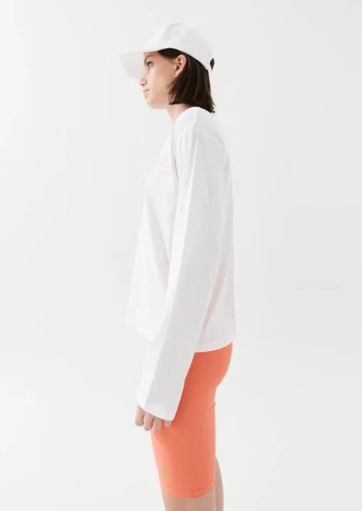 Women PE Nation - Heads Up Ls Top (White)