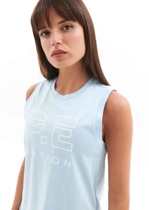 Women PE Nation - Shuffle Tank (Summer Sky)