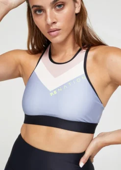 Women PE Nation - Side Step Sports Bra (Ashley Blue)