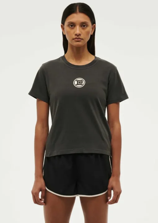 Women PE Nation - SPORTIVE SHORT SLEEVE TEE (WASHED BLACK)
