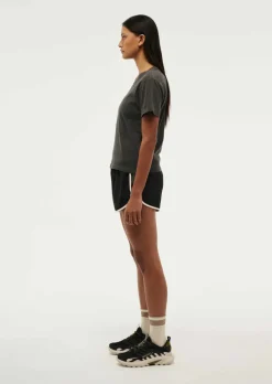 Women PE Nation - SPORTIVE SHORT SLEEVE TEE (WASHED BLACK)