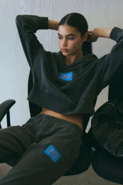 Women PE Nation - TRIFECTA HOODIE (WASHED BLACK)