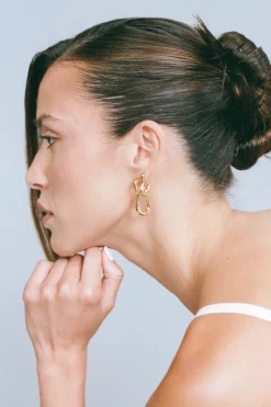 Women Porter Jewellery - BABY BONES HOOPS (GOLD)