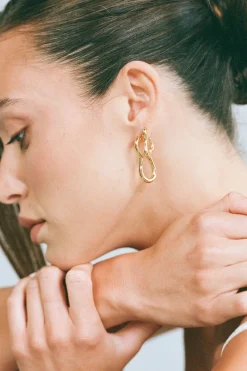 Women Porter Jewellery - BONES HOOPS (GOLD)