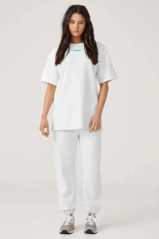 Women RAEF The Label - Knox Oversized Tee (White Marle)