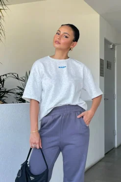Women RAEF The Label - Knox Oversized Tee (White Marle)