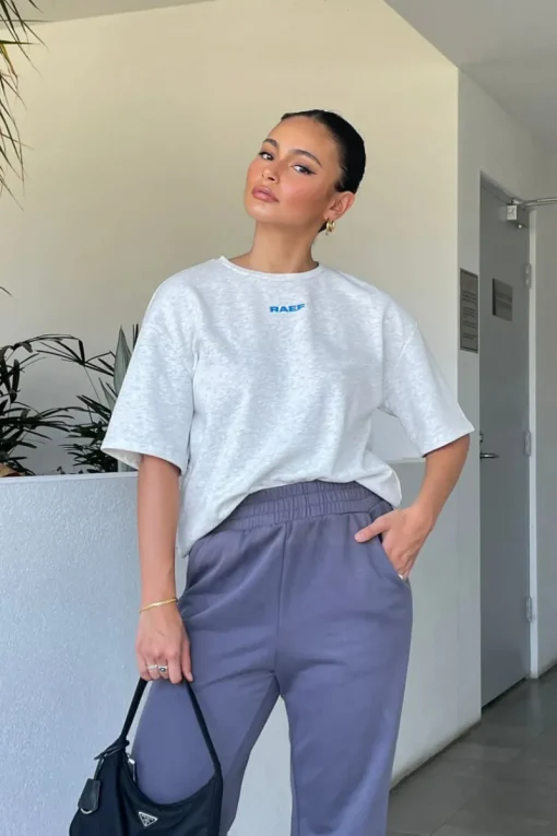 Women RAEF The Label - Knox Oversized Tee (White Marle)