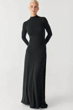 Third Form RAEF THE LABEL - CLEO PANELLED MAXI DRESS (BLACK)