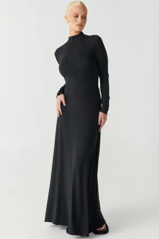 Third Form RAEF THE LABEL - CLEO PANELLED MAXI DRESS (BLACK)