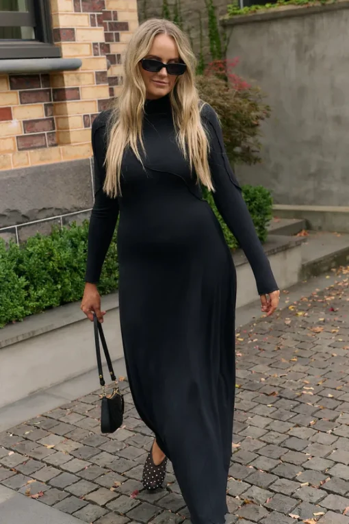 Third Form RAEF THE LABEL - CLEO PANELLED MAXI DRESS (BLACK)