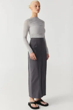 RAEF The Label - EMERY LONG SLEEVE MESH TOP (GREY)