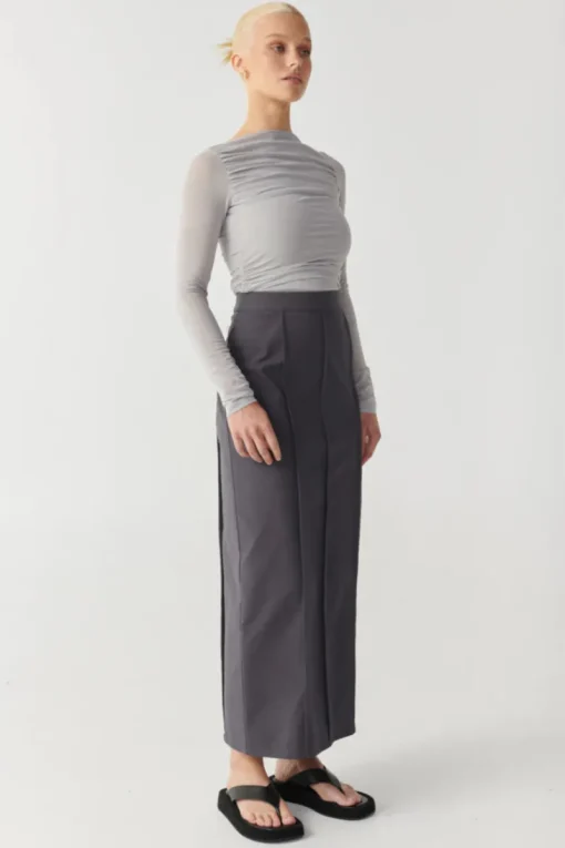 RAEF The Label - EMERY LONG SLEEVE MESH TOP (GREY)