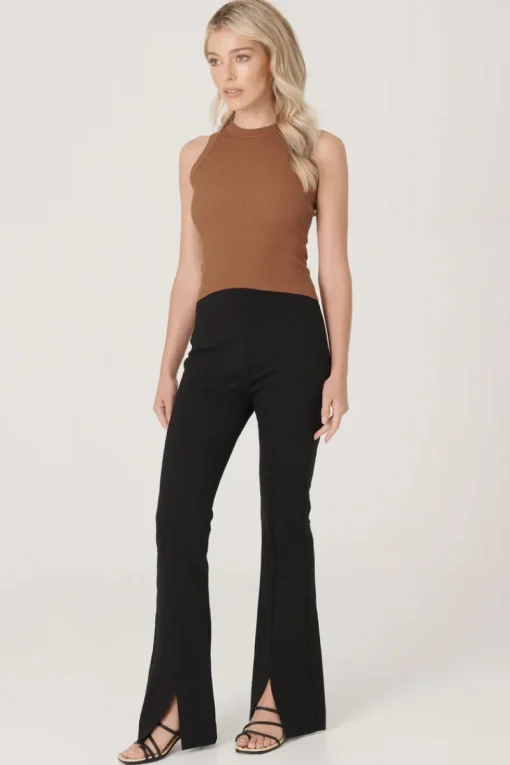 RAEF The Label - Joplin Split Front Pant (Black)