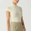 RAEF The Label - LANEY PANELLED SHORT SLEEVE TOP (BUTTER)