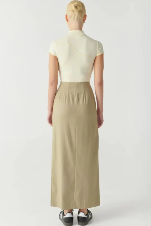RAEF The Label - LANEY PANELLED SHORT SLEEVE TOP (BUTTER)