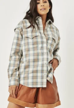 Remain - BILLIE FLANNEL SHIRT (SAND CHECK)