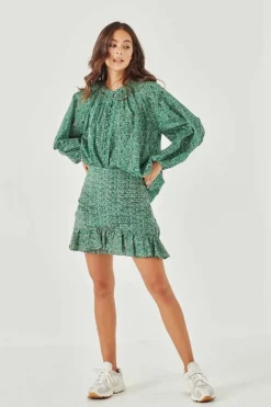 Women Remain - Sienna Shirt (Hunter Green Paisley)