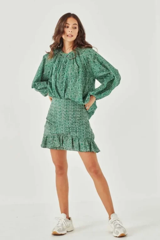 Women Remain - Sienna Shirt (Hunter Green Paisley)