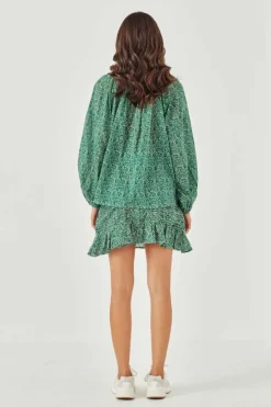 Women Remain - Sienna Shirt (Hunter Green Paisley)