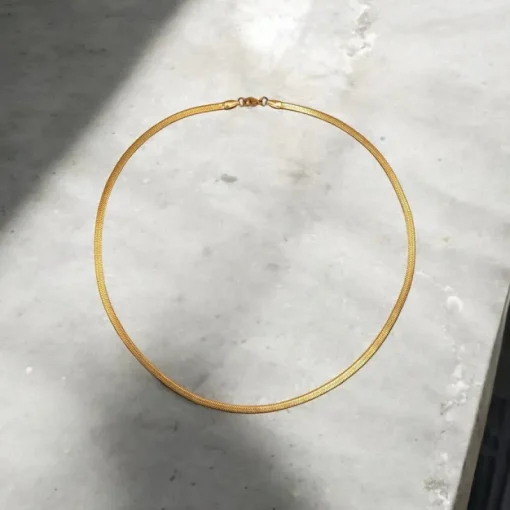 Women Riche Paris Femme RICHÉ PARIS FEMME - HERRINGBONE GOLD NECKLACE 4MM