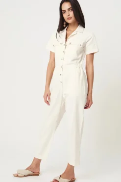 Women Rue Stiic - DAISY EMBRO JUMPSUIT GAURA (WHITE)