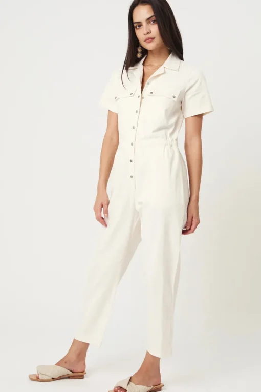Women Rue Stiic - DAISY EMBRO JUMPSUIT GAURA (WHITE)