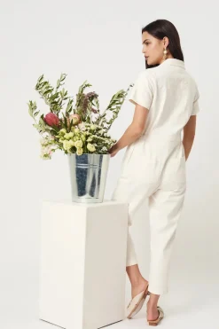 Women Rue Stiic - DAISY EMBRO JUMPSUIT GAURA (WHITE)