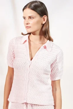 Women Rue Stiic - Feli Knit Polo Tee (Ice Pink)