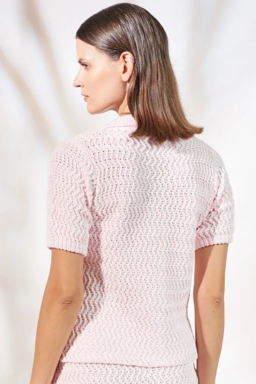 Women Rue Stiic - Feli Knit Polo Tee (Ice Pink)