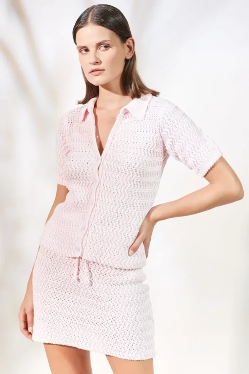 Women Rue Stiic - Feli Knit Polo Tee (Ice Pink)