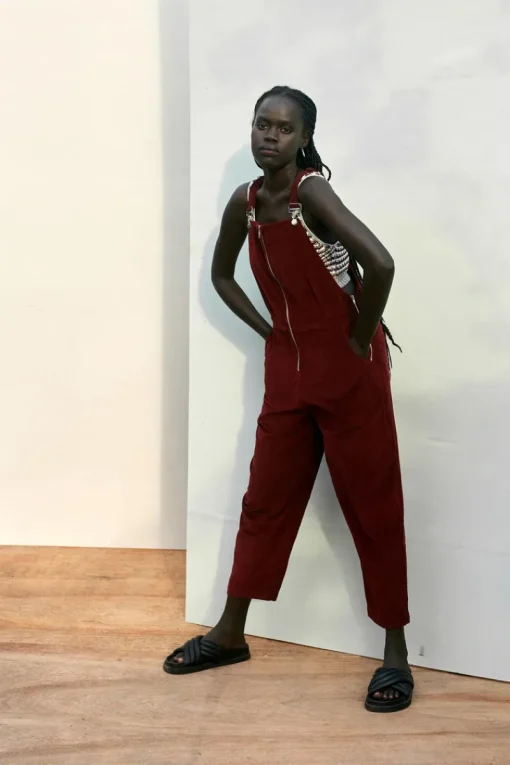 Women Rue Stiic - Jayda Overall (Maroon Red)