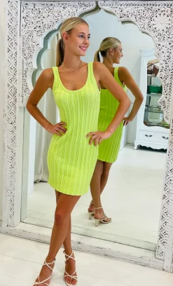 Rue Stiic - Moni Knit Dress (LIME )
