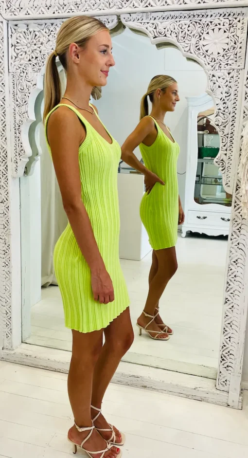 Rue Stiic - Moni Knit Dress (LIME )