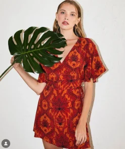 Rue Stiic - NINA MINI WRAP DRESS (DAMASK FLORAL)