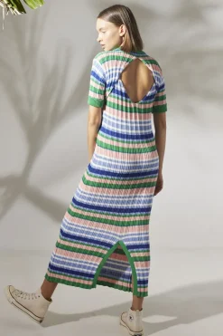 Rue Stiic - Wren Maxi Knit Dress (Retro Stripe Orchid Pink)