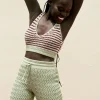 Women Rue Stiic - Mabel Bra Top (Sage / Maroon White Stripe)