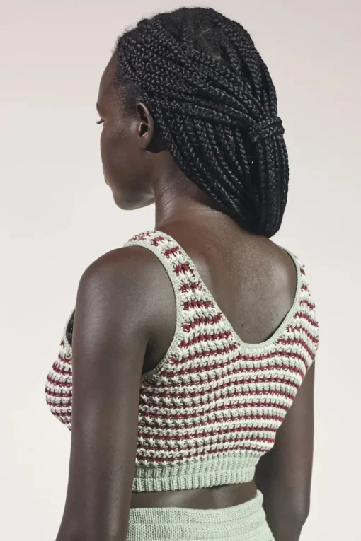 Women Rue Stiic - Mabel Bra Top (Sage / Maroon White Stripe)
