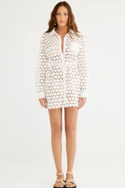 Rumer - CAPRI MINI SHIRT DRESS (WHITE)